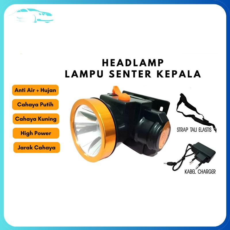 Lampu Senter Kepala LED 80 WATT  Senter Kepala Terang Headlamp Battery Lithium Lampu
