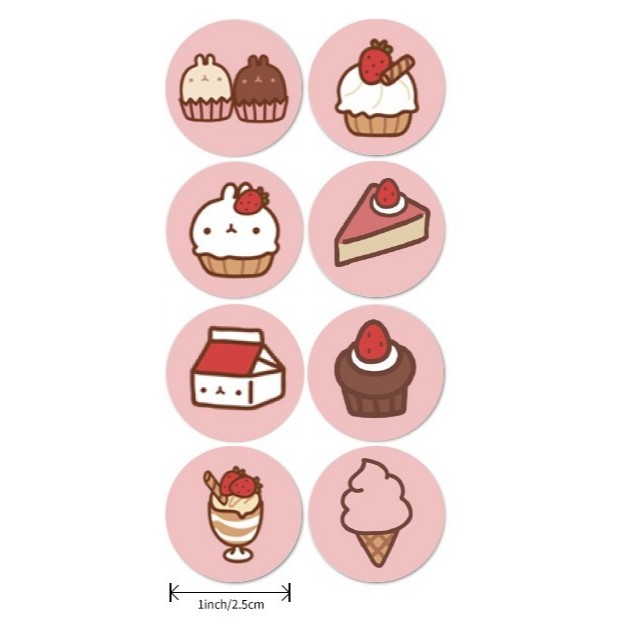 

50pcs Cute DESSERTS Cupcake Donut Ice Cream Macaron Seal Sticker Stiker Terimakasih Online Shop Packaging Packing Kardus