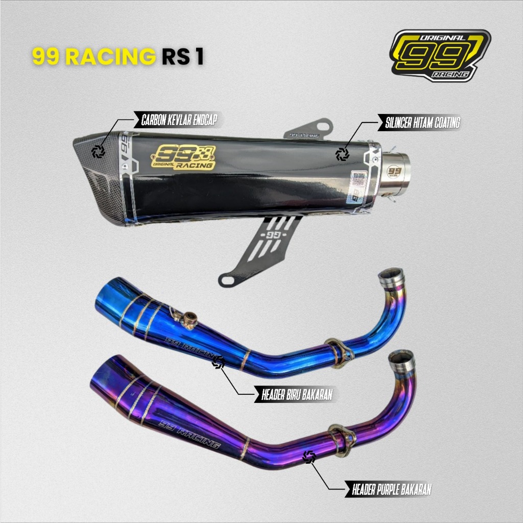 Knalpot Xmax 250 / 300 Type Rs1 Fulset Original 99 Racing Karbon