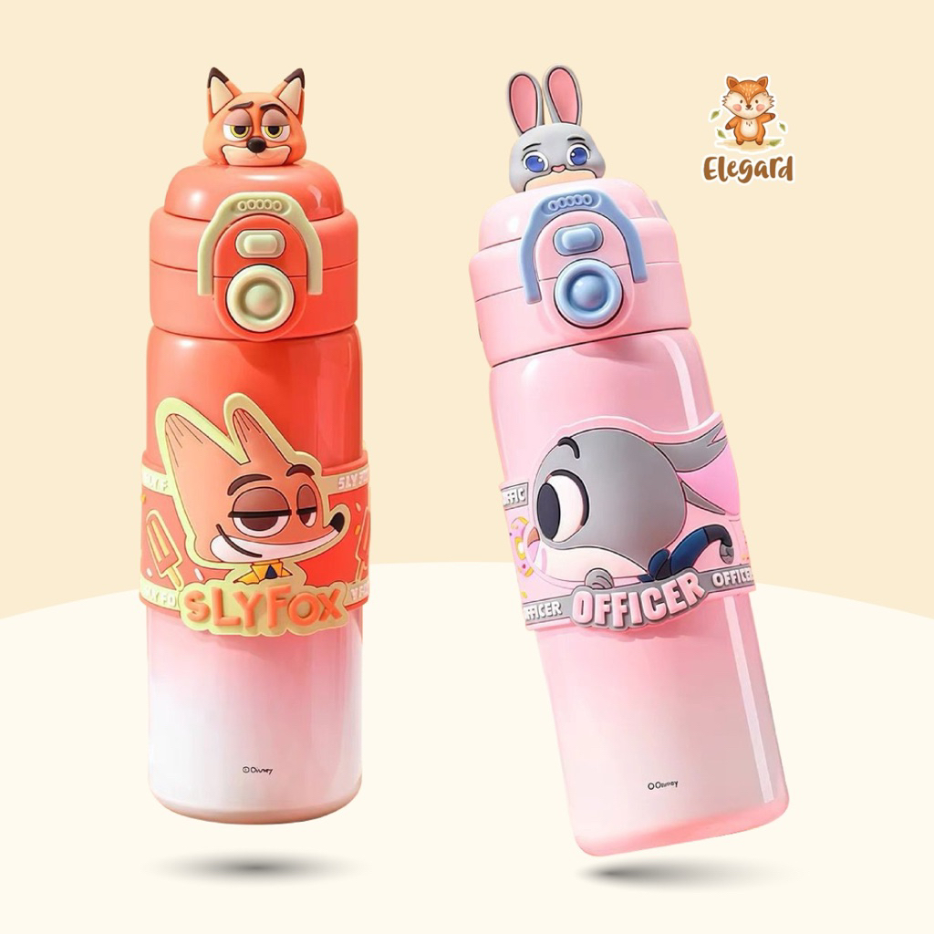 BOTOL MINUM ZOOTOPIA/ botol minum 2in1 botol minum anak cowok