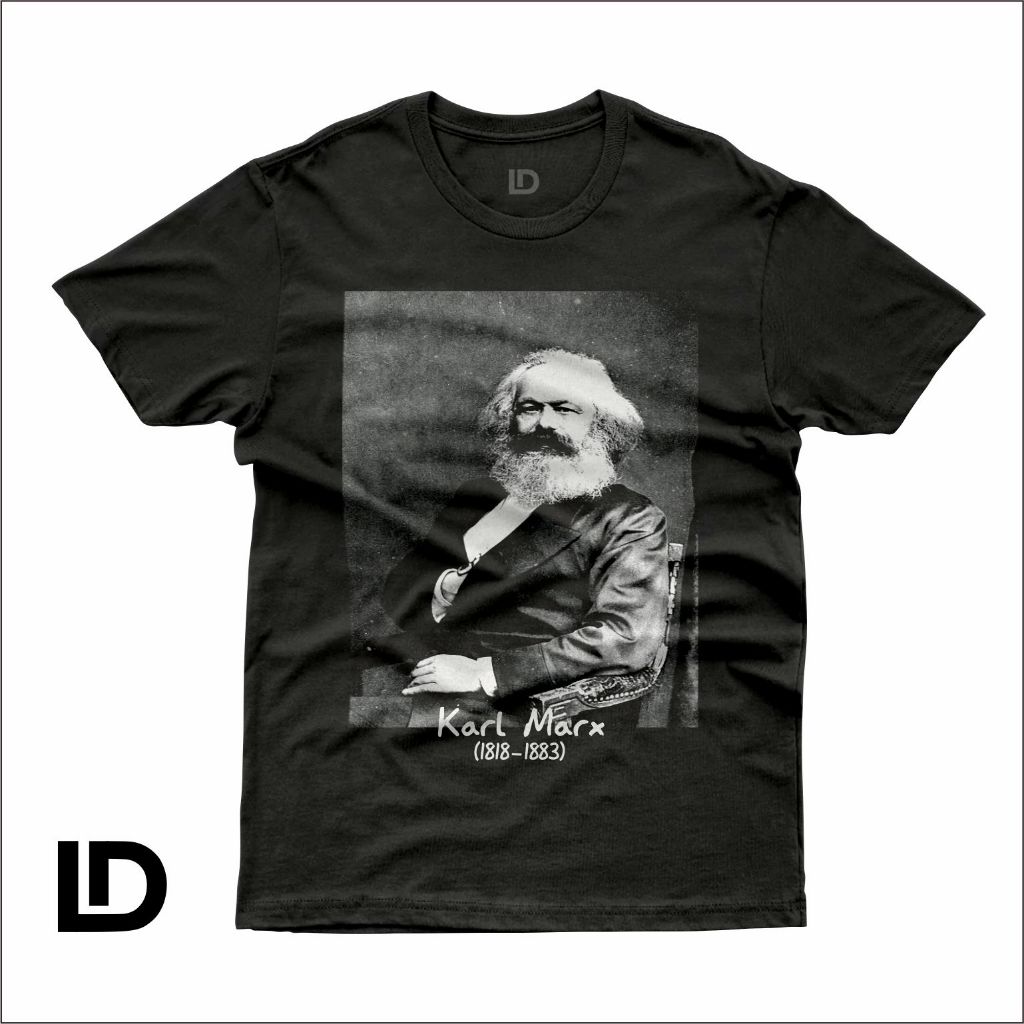 Kaos Distro Karl Marx Cotton combed 24s Kaos Tokoh