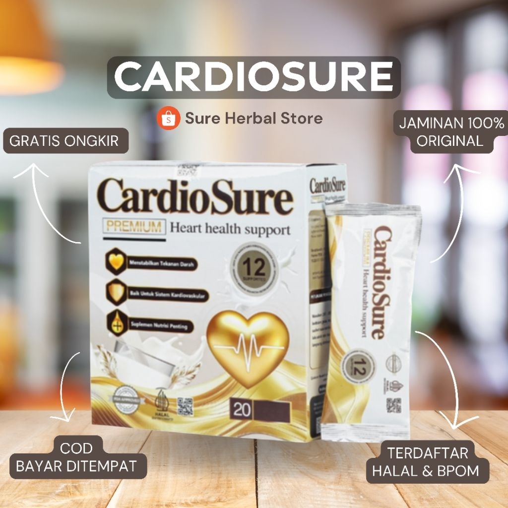 

CARDIOSURE MILK SUSU 1 Box Isi 12 Sachet Obat Herbal Atasi Hipertensi, Struk Jantung, Asam Urat Kolestrol, Lemak Ampuh