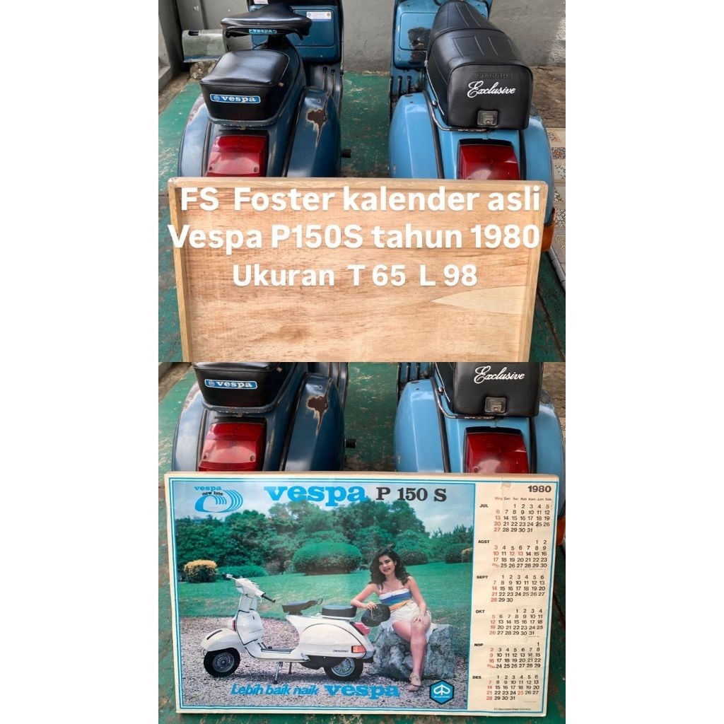 Poster kalender vespa P150S tahun 1980 kondisi bekas mulus original
