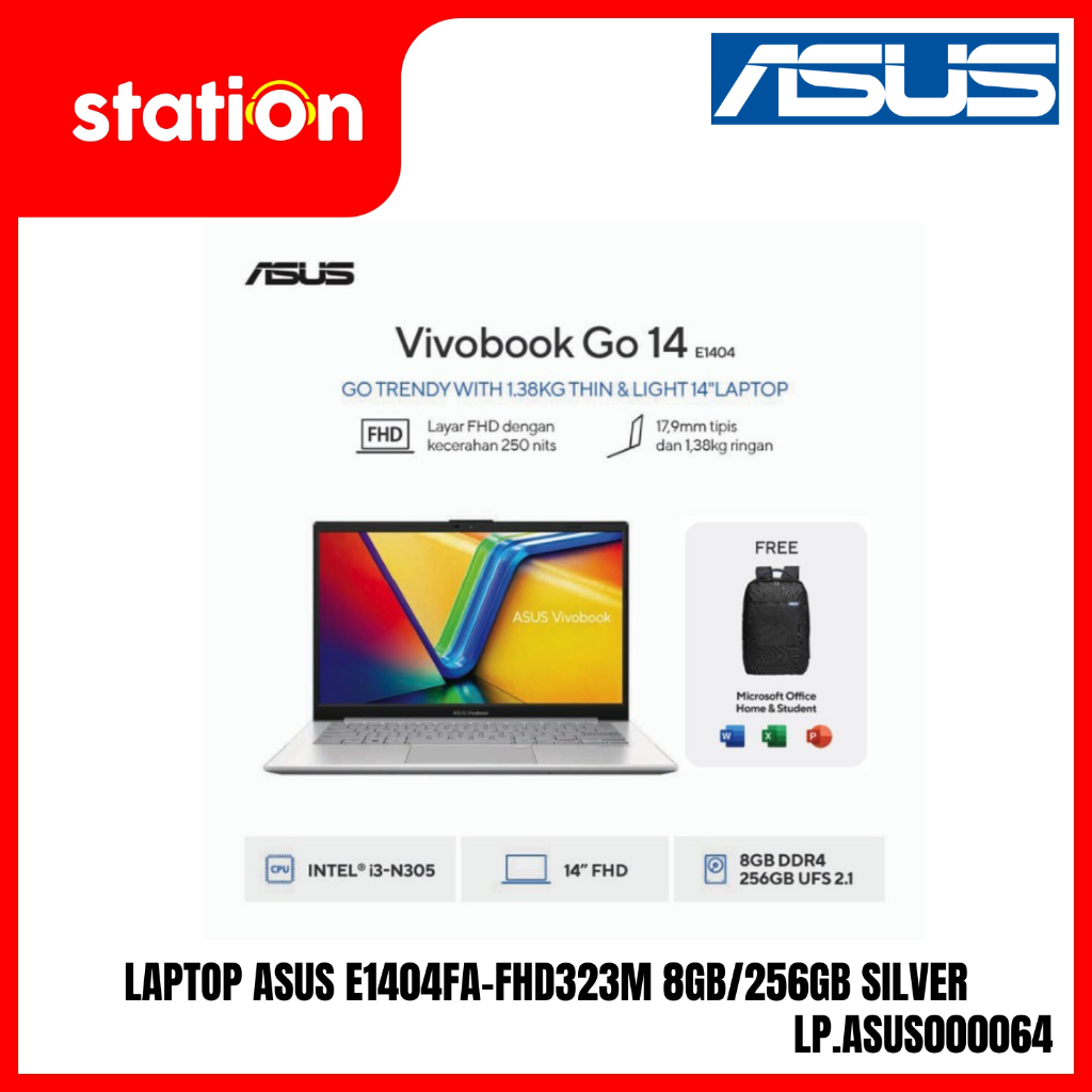 LAPTOP ASUS E1404FA-FHD323M 8GB/256GB SILVER