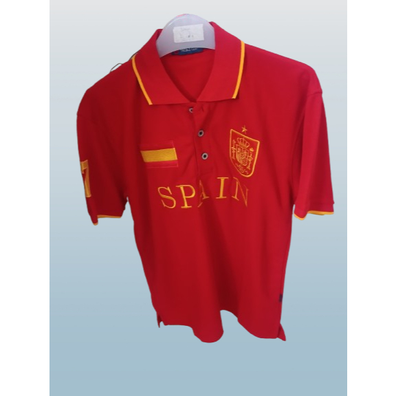 Kaos Polo Kerah Spanyol Bordir Warna Merah
