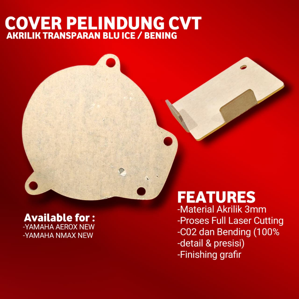 COVER PELINDUNG CVT NMAX NEW NMAX 2020 AEROX NEW AKRILIK TUTUP COVER CVT TRANSPARAN MJ55