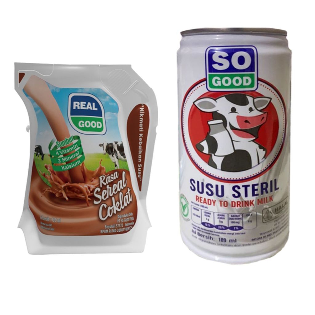 

Real Good So Good Susu Steril baru susu UHT Sereal Coklat