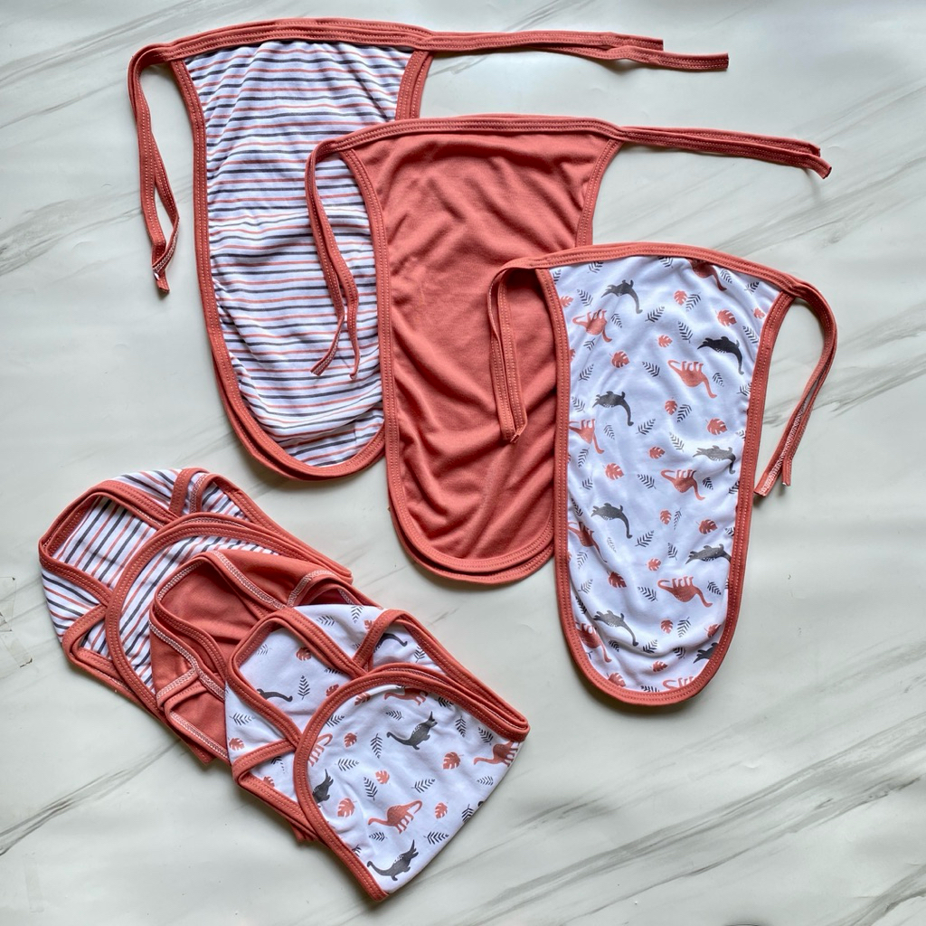 6pcs Popok Kain Bayi Baru Lahir Popok Kain Cuci Ulang Motif Dusty Pink Dino SNI