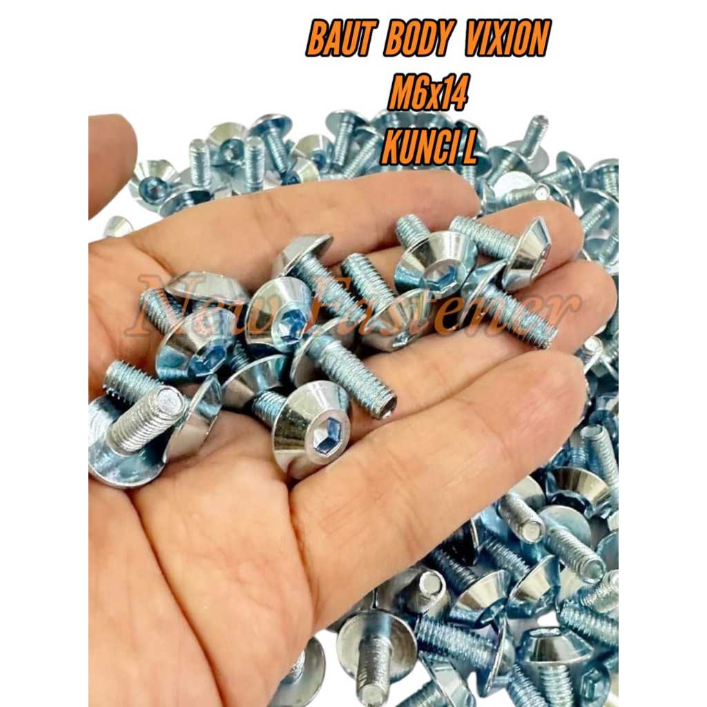 BAUT BODY VIXION m6x14 ( 50 - 100 pcs) | KUNCI L 5 | BAUT L 5