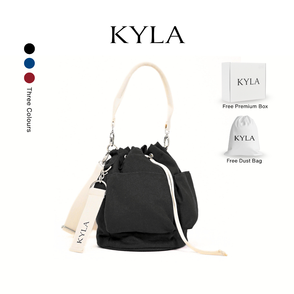 [Xania Bag] KYLA Tas Serut Kanvas Wanita Bucket Bag Korean Look