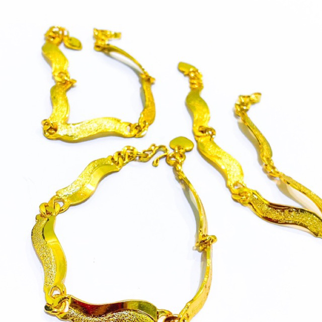 gelang plat bendera viral Lapis Emas 24krt Crum Emas Muda 18gram gelang Cewek Replika Premium Gold