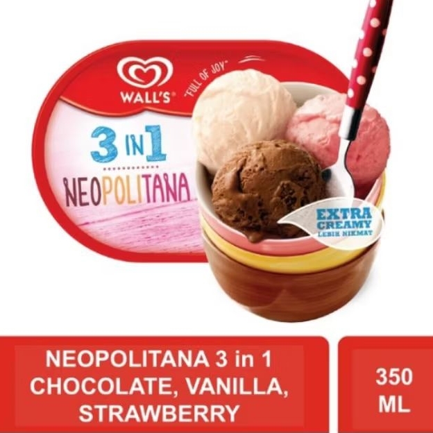 

Walls Ice Cream Neopolitana 350ml(khusus pengiriman instant)