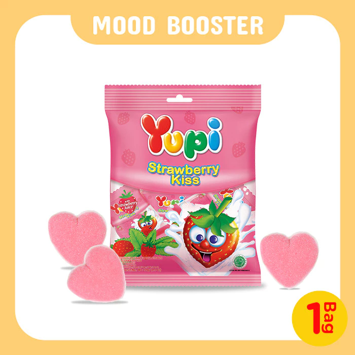 

Yupi Strawberry Kiss Bag 120 gr