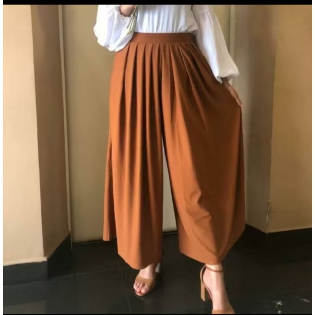 KULOT REMPEL WANITA JUMBO/KULOT CELANA WANITA BAHAN MOSCREPE MODEl LEBAR