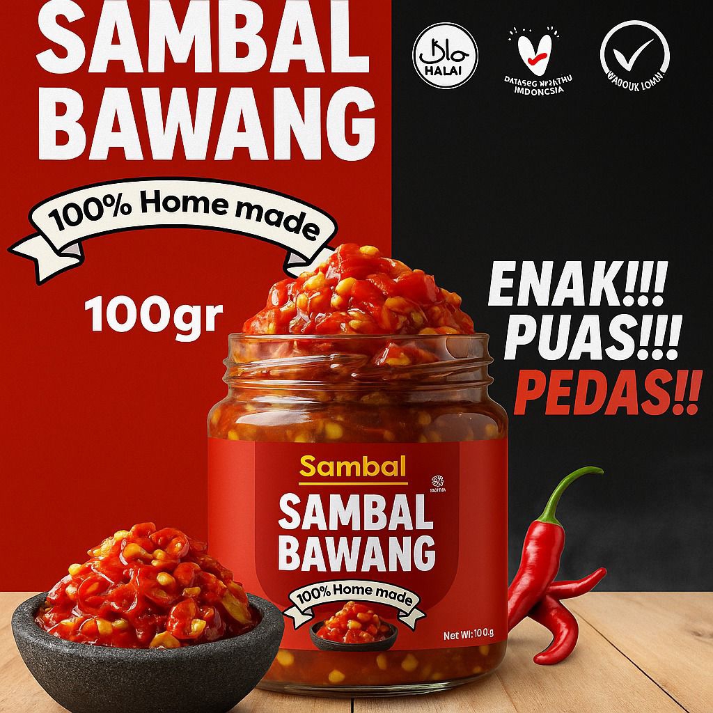 

75gr / 150gr Sambal Bawang Juwara Sambal | Rawit Merah | Minyak Kelapa Premium Super Pedas