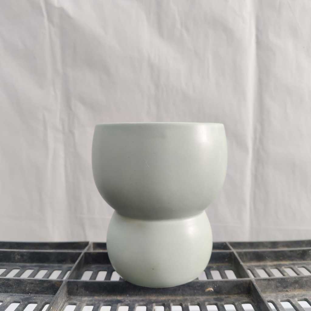 pot keramik pot mini pot tanaman hias pot bunga model bulat tingkat