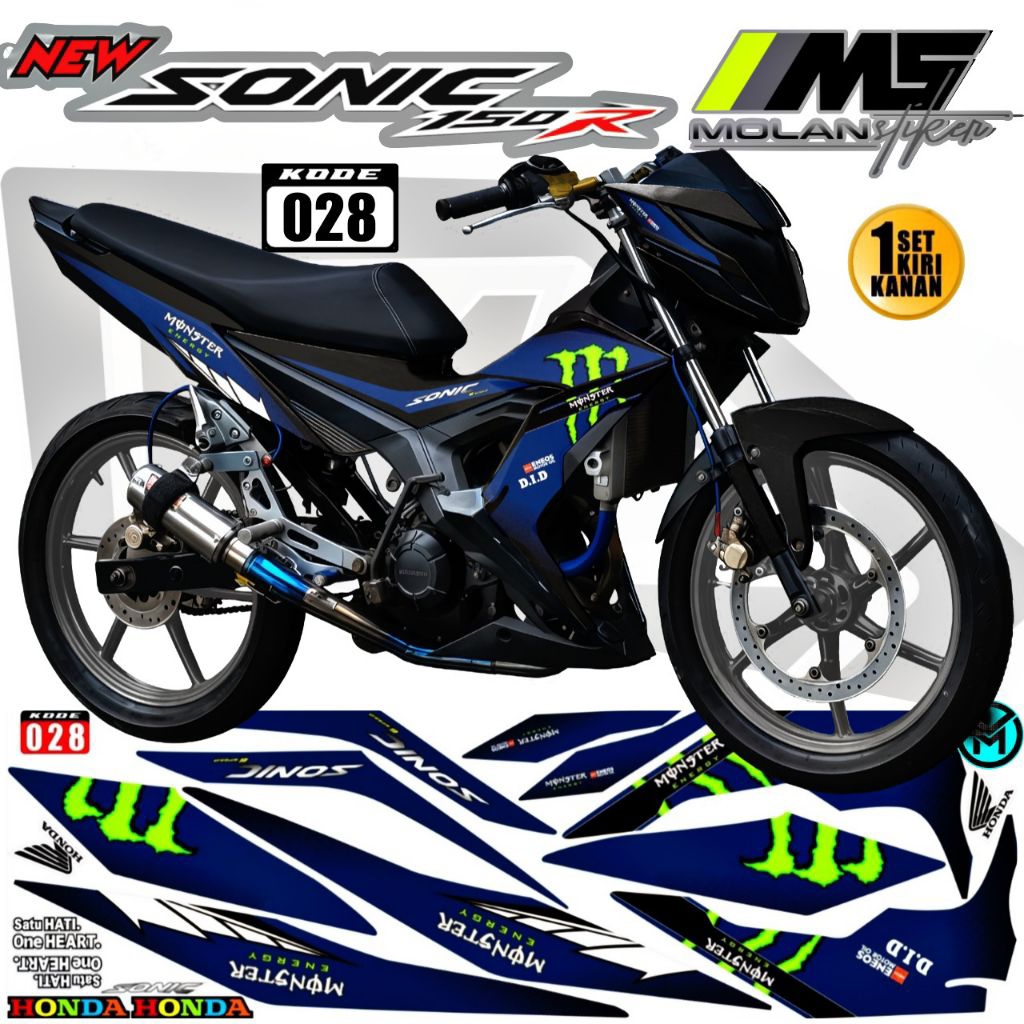 Decal Sticker Striping Variasi Honda Sonic 150 R Moto Gp Racing New Honda Sonic 150 R Lis Sonic 150 