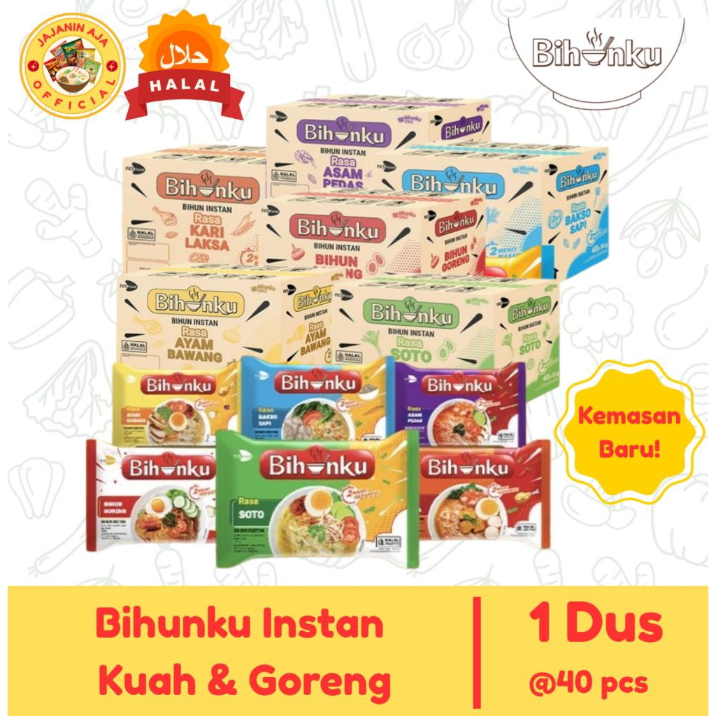 

Bihunku Bihun Instan 1 Dus (40 Pcs) | Semua Varian Rasa Lengkap Kuah & Goreng | Cocok Untuk Stok Bulanan
