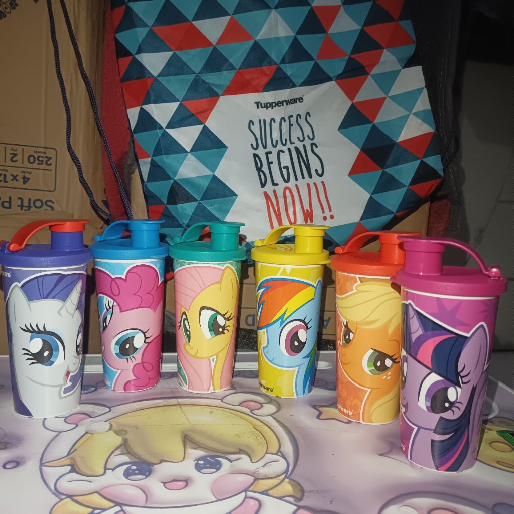 fun tumbler pony 260ml new Tupperware botol minum anak PAUD TK SD