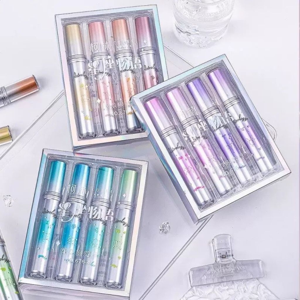 

(PM013) 4PCS Glitter sparkle colorful highlighter / Stabilo Highlighter Warna Pastel / Multipurpose Stabilo / Stabilo Pastel Aesthetic / Highlighter Pen