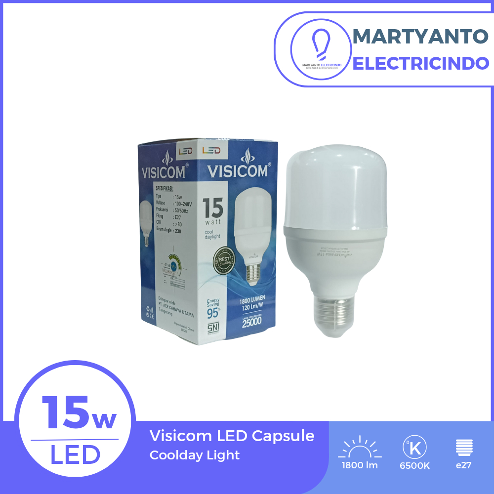Lampu LED Capsule Visicom 15 Watt Warna Putih