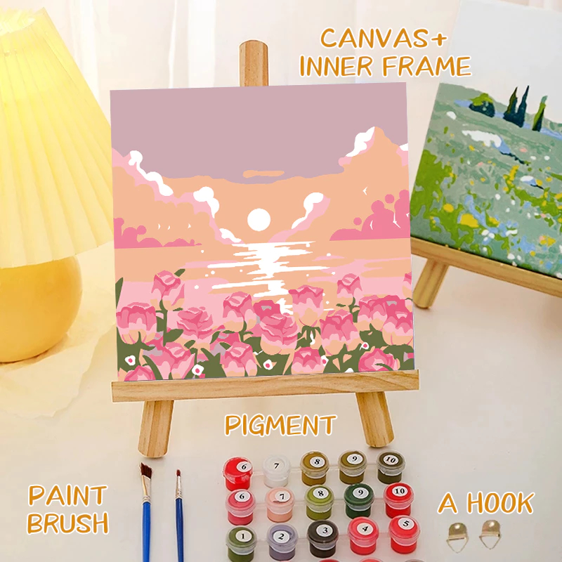 

Paint By Number 20x20cm Lukisan Kanvas Kit With Alat Lukis Lengkap 1 Paket