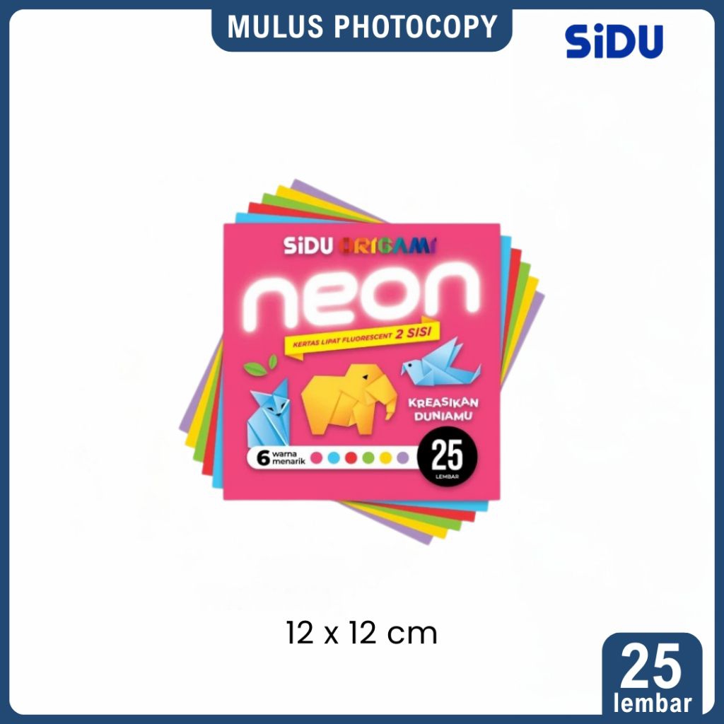 

Kertas Lipat Warna SiDU Origami Neon 25 Lembar