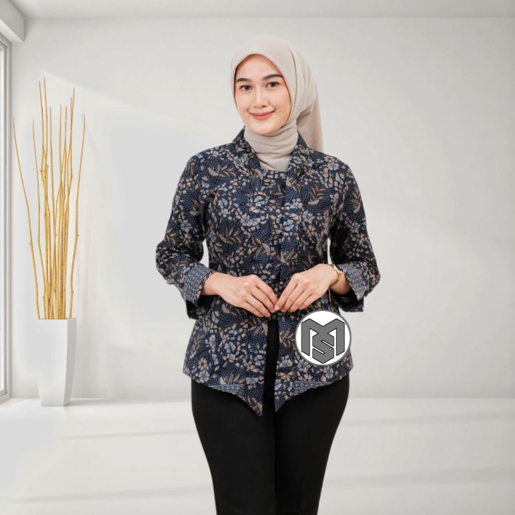 Blouse Baju Batik Wanita Seragam Kerja Kantor Model Kebaya Terbatu