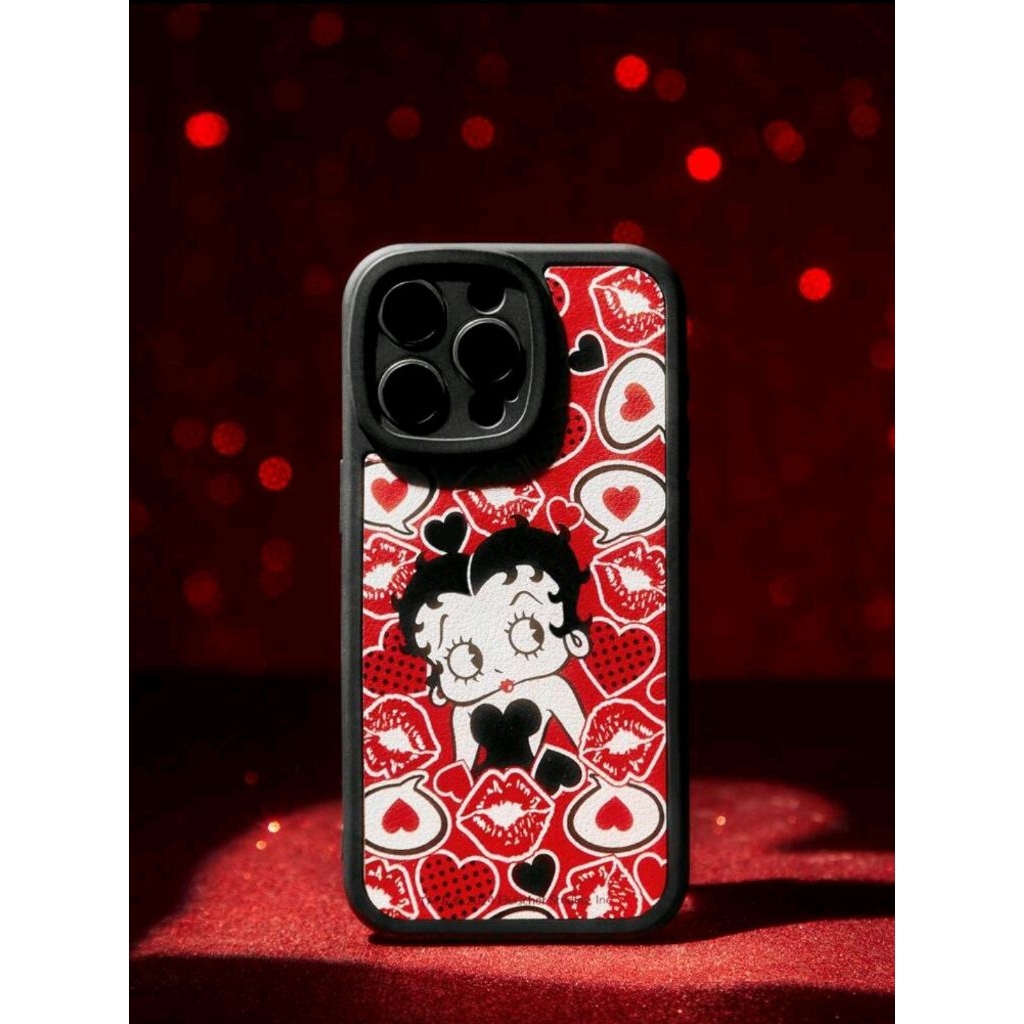 Betty Boop x SHEIN Cute Cartoon Figure And Heart Pattern Phone Case, Gifts