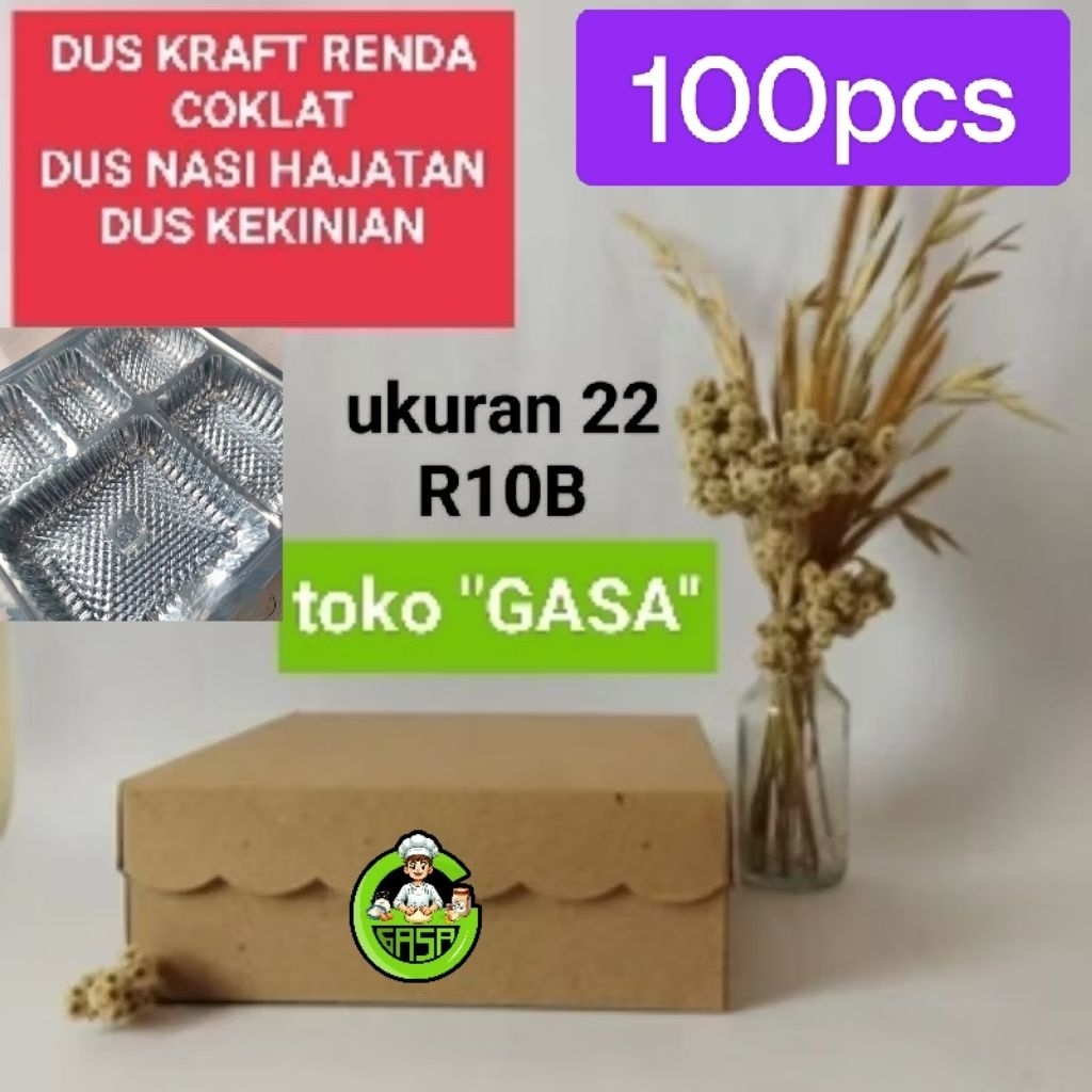 

100pcs uk22 kerdus dus kotak makan Kraft coklat ukuran 22 350gr / dus Kraft R10B (22x22x7) / dus box nasi / kerdus hajatan / kerdus nasi kotak Kraft catering / dus Kraft 22x22x7 cm coklat