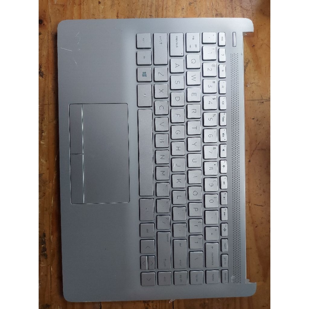 Palmrest Casing Tengah Laptop HP 14CF 14S-cf DF DK with Touchpad Keyboard Test Normal 14 Inch Silver