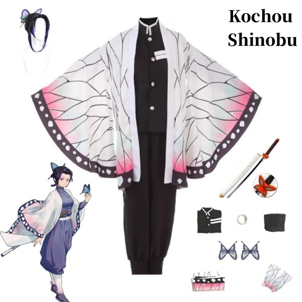 Kostum Cosplay Kochou Shinobu AnimeWik Shinobu Haori Seragam Wanita AnakPakaian Halloween