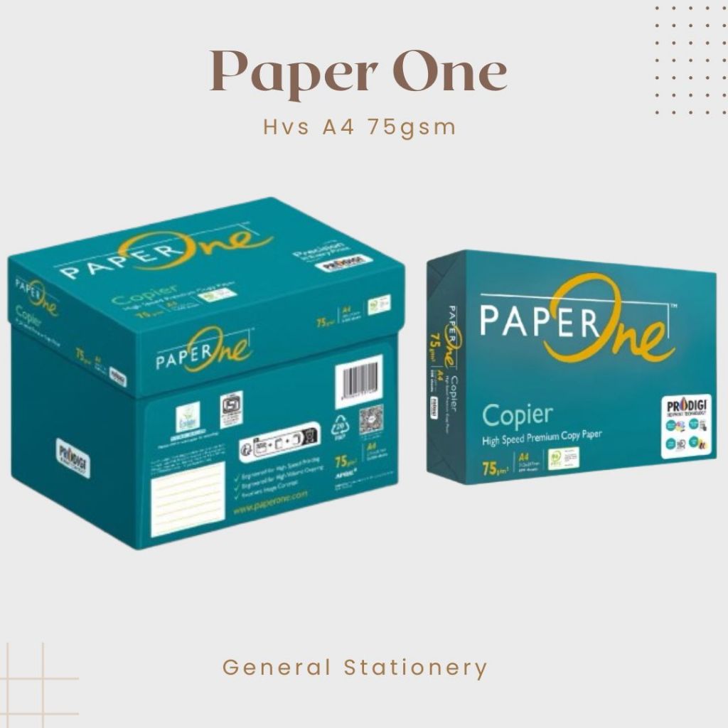 

Paper One A4 75 gsm / Kertas HVS copy A4 75 gsm Paper One / 1 Rim