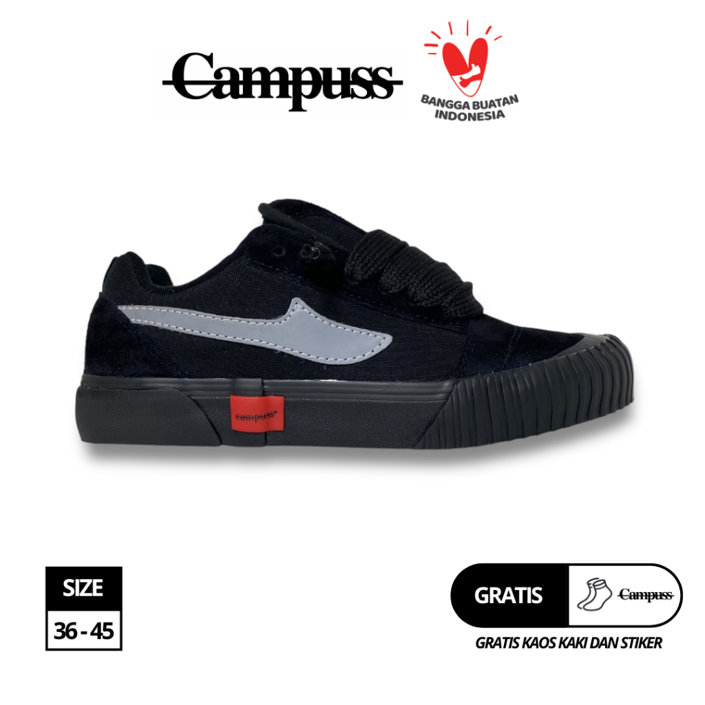Campuss Fatboy Reflektif Sepatu Sneakers Casual Unisex Pria Wanita Sepatu Gemuk Size 36-45 Bahan Kan