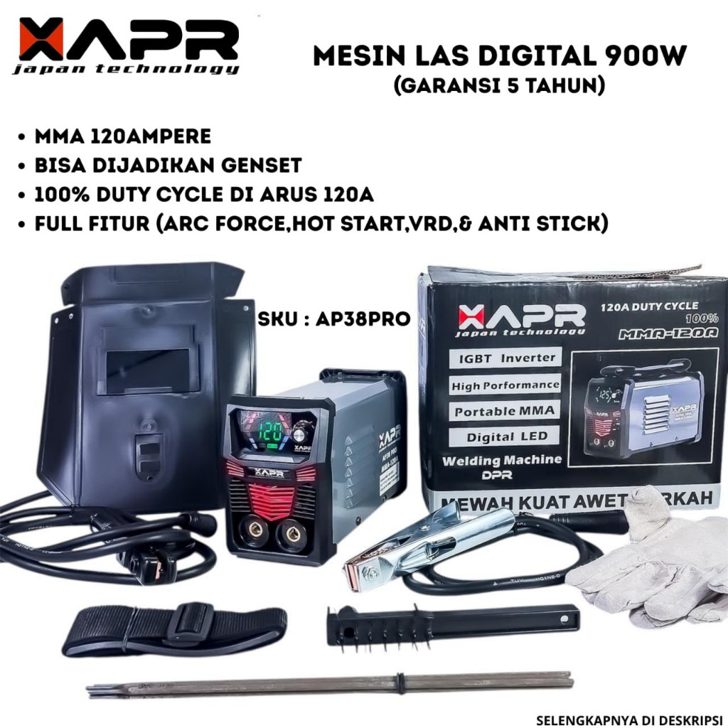 XAPR JAPAN BIG SALE AP38PRO MESIN LAS 120A 900W BISA UNTUK GENSET INVERTER WELDING TRAVO LAS