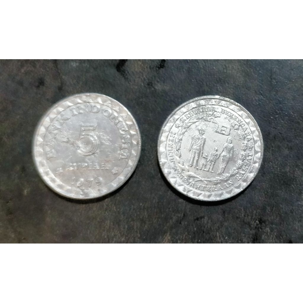uang koin 5 rupiah tabanas bekas