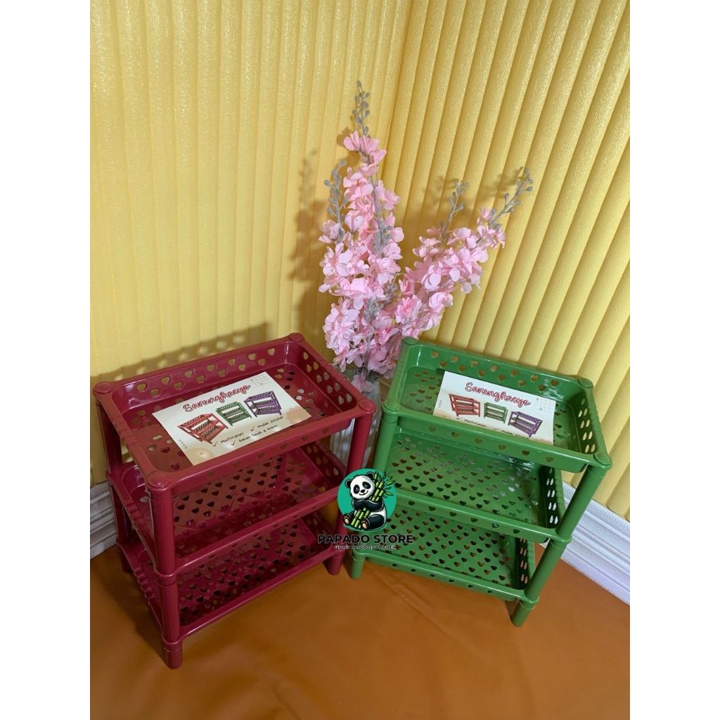 RAK SUSUN RAK PLASTIK GELAS TEAPOT RAK KOSMETIK RAK BUMBU