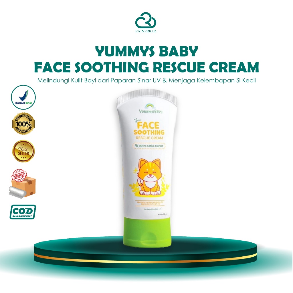 YummysBaby Face Soothing Rescue Cream SPF 25+ Perawatan Kulit Wajah Bayi Atasi Flek, Bruntusan, Ruam
