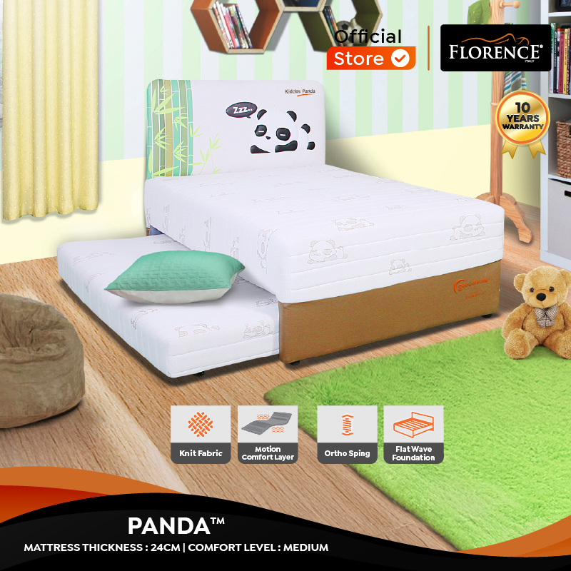 FLORENCE Kiddos Panda [Medium] - Kasur Spring Bed Anak [Full Set]