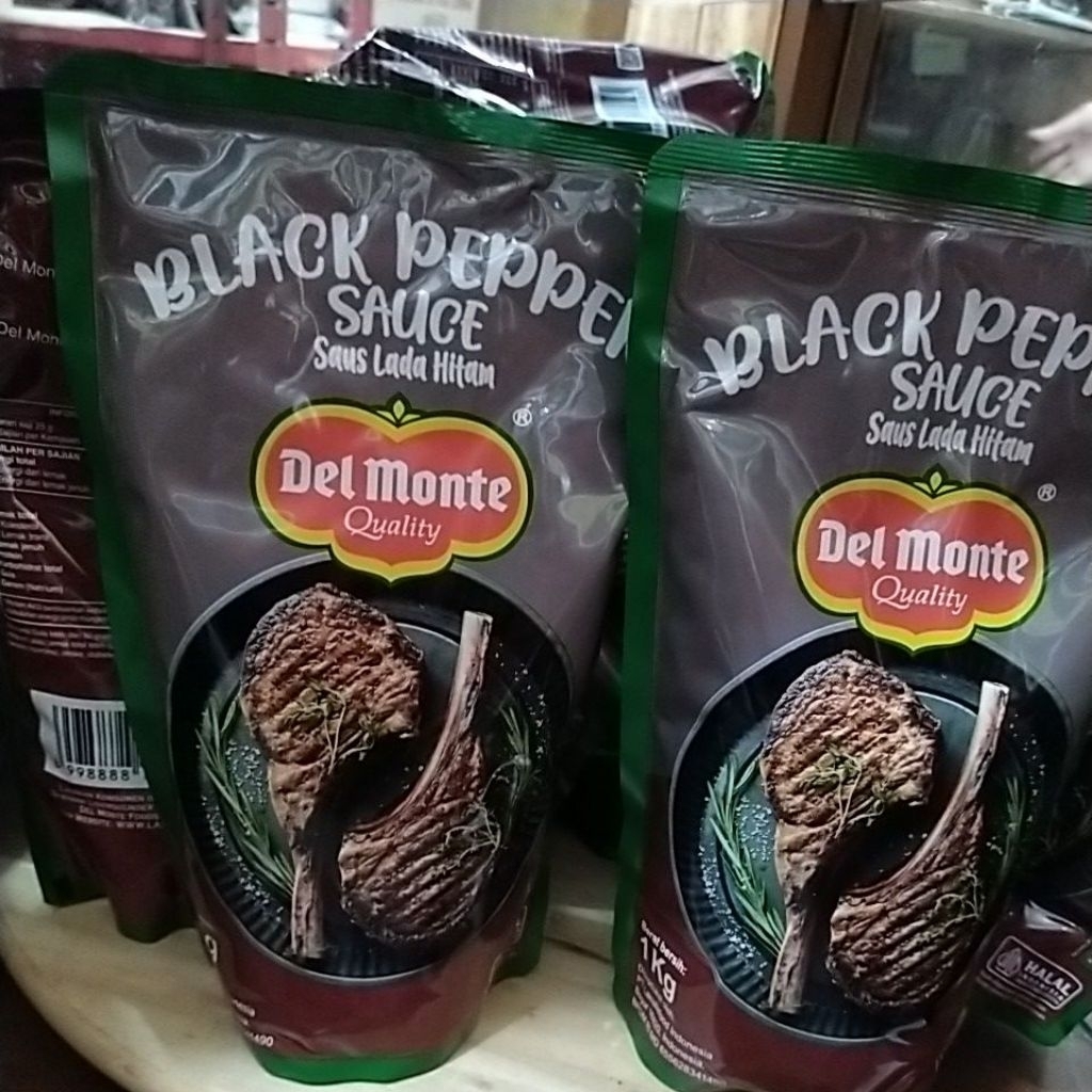 

delmonte black pepper sauce 1kg saus lada hitam