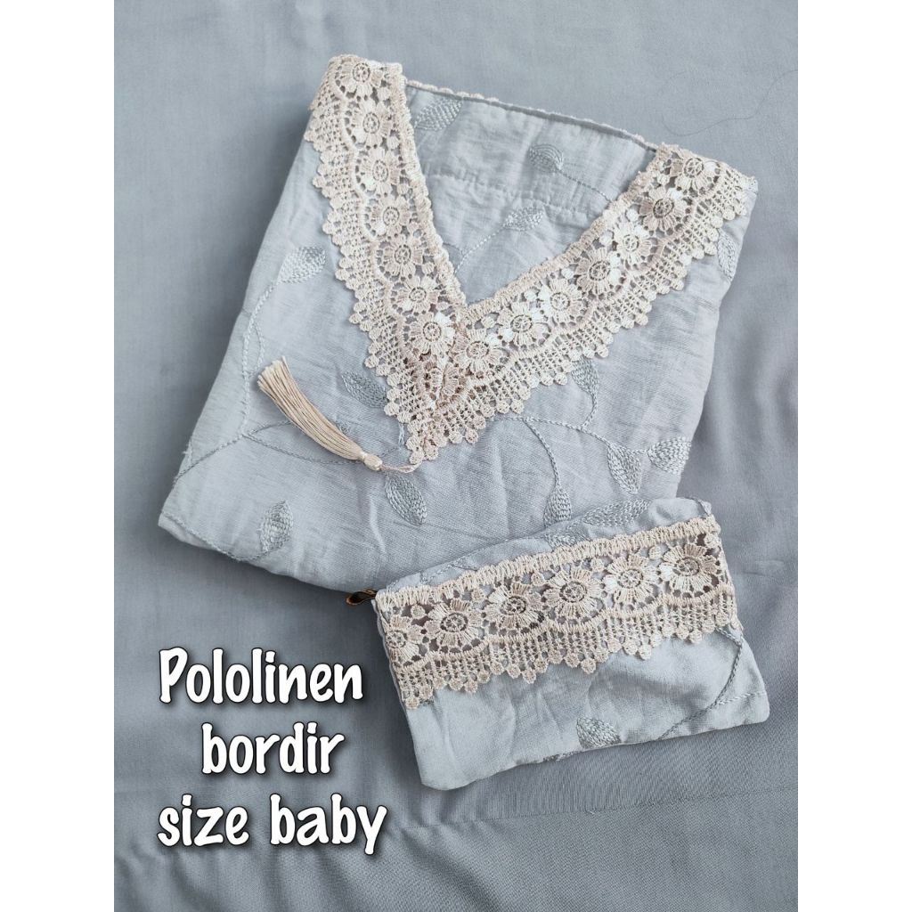 POLOLINEN BORDIR SIZE BABY usia 3-5 tahun mukena abaya sholat terbaru 354 by Jihan salsa