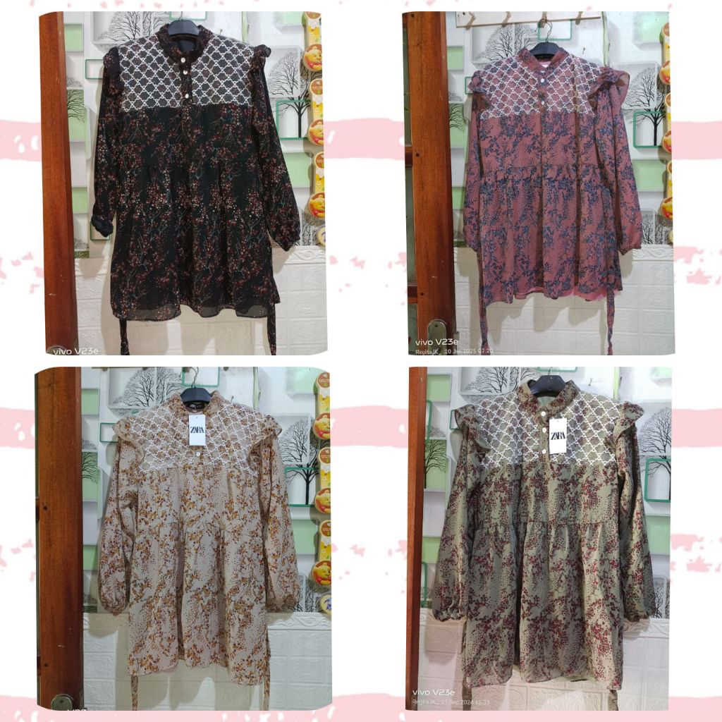 Atasan ceruty ld 110 motif bunga