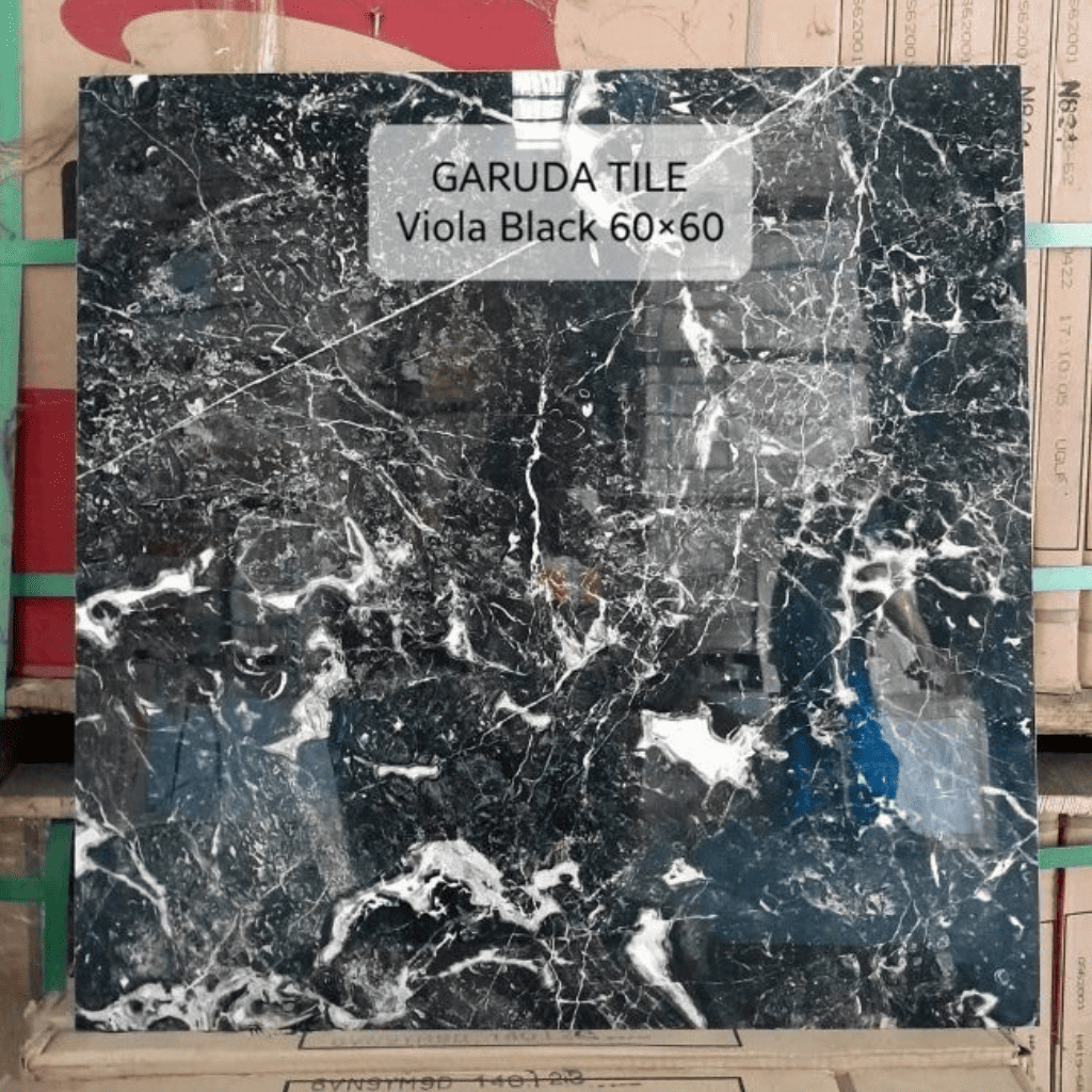 Granite lantai 60x60 Viyola black / Garuda tile / Glazed Polished