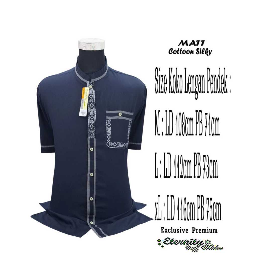 Baju Koko ETERNITY Atasan Muslim Pria Lengan Pendek