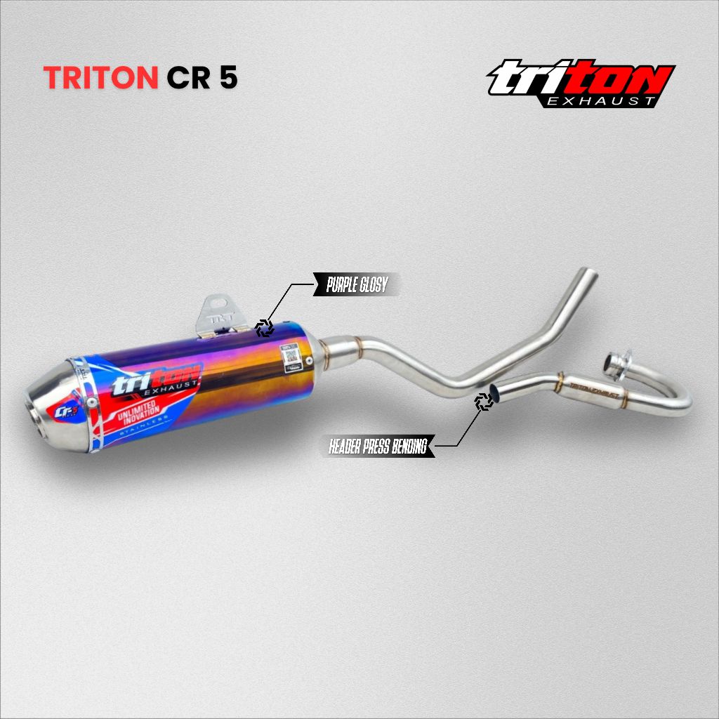 Knalpot Crf150 Wr155 Klx150 Type Cr5 Original Triton Bergaransi Suara Bas Gahar 3 Warna