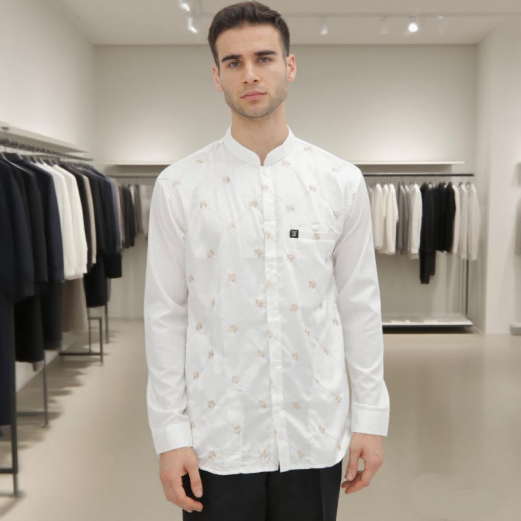 Kemko Putih bordir kombinasi cream by. Zabeer