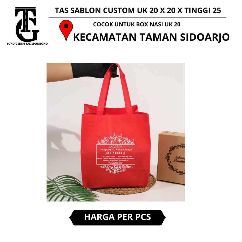 

tas box custom sablon UK 20X20x25cm(minim 100 pcs)/tas box nasi custom sablonmurah/tas sablon murah/jasa sablon custom murah