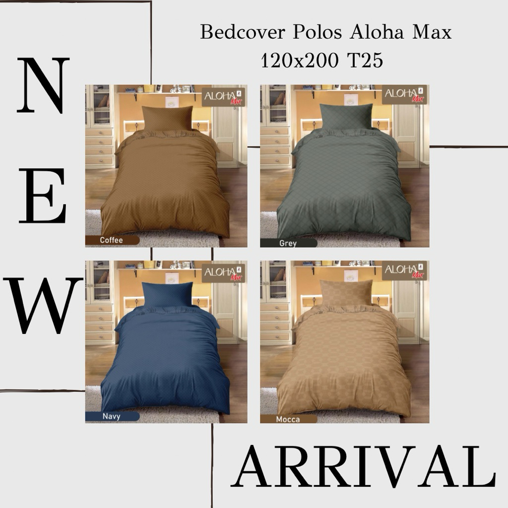 Bedcover Aloha Max 120x200 / Bedcover Polos 120x200 merek Aloha Max / Bedcover + Sprei 120x200 Polos