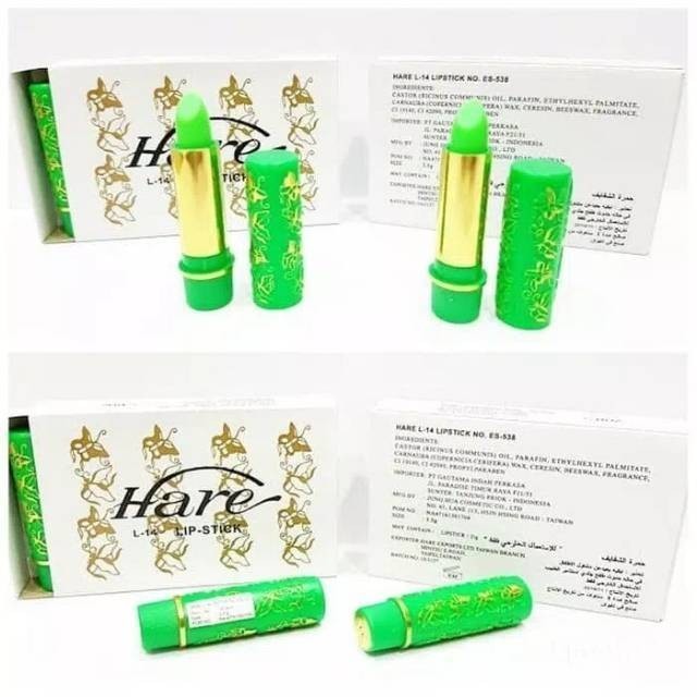 [SATUAN ] Lipstik Arab Hare Halal Warna Hijau Menjadi Merah Muda