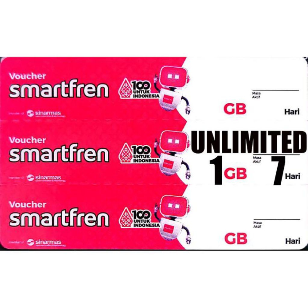 Voucher Smartfren Unlimited 7hari ( 1gb )
